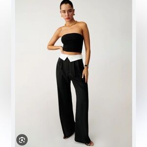 Reformation Black and White Stevie Pants